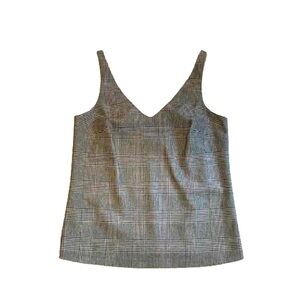 Sleeveless Deep V Glen Plaid Cami XS
